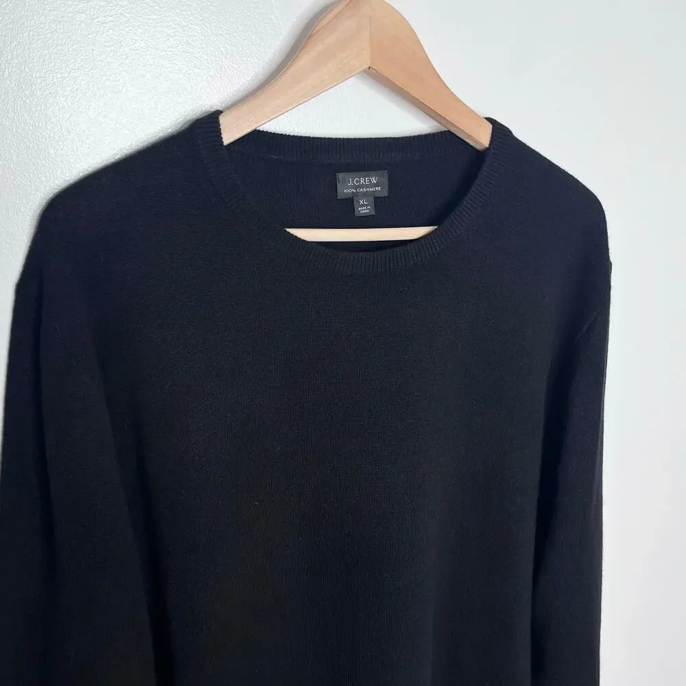 J.Crew Black 100% Cashmere Crewneck Sweater XL